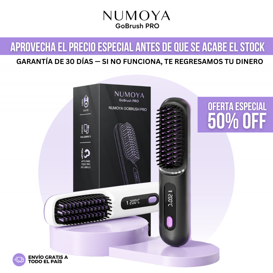 Numoya™ GoBrush PRO — Cepillo Alisador Portátil Inalámbrico