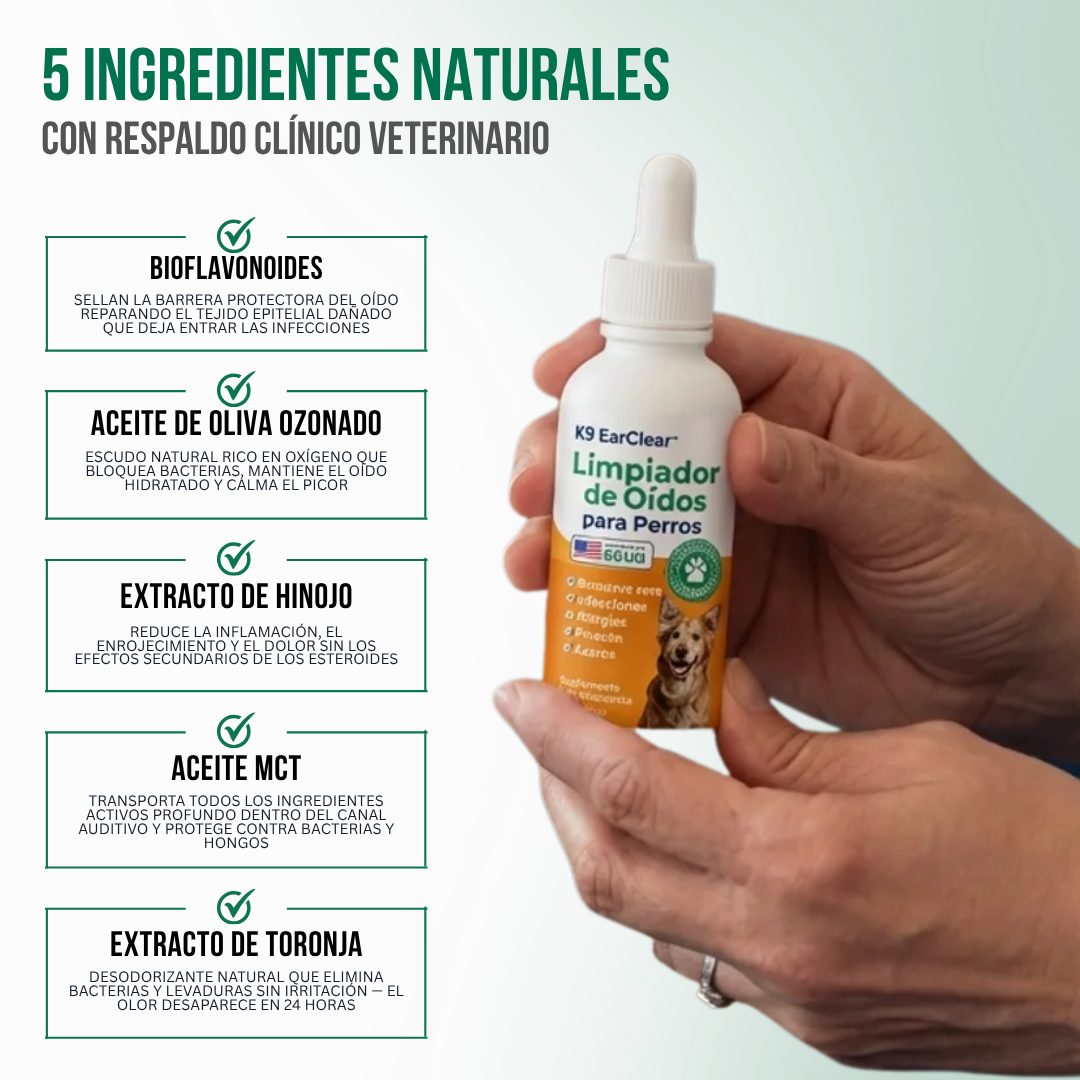 K9 EarClear™ | No Más Infecciones de Oído en tu Mascota