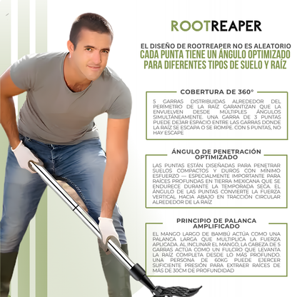RootReaper™ — Arrancamalezas de Raíz de 5 Puntas