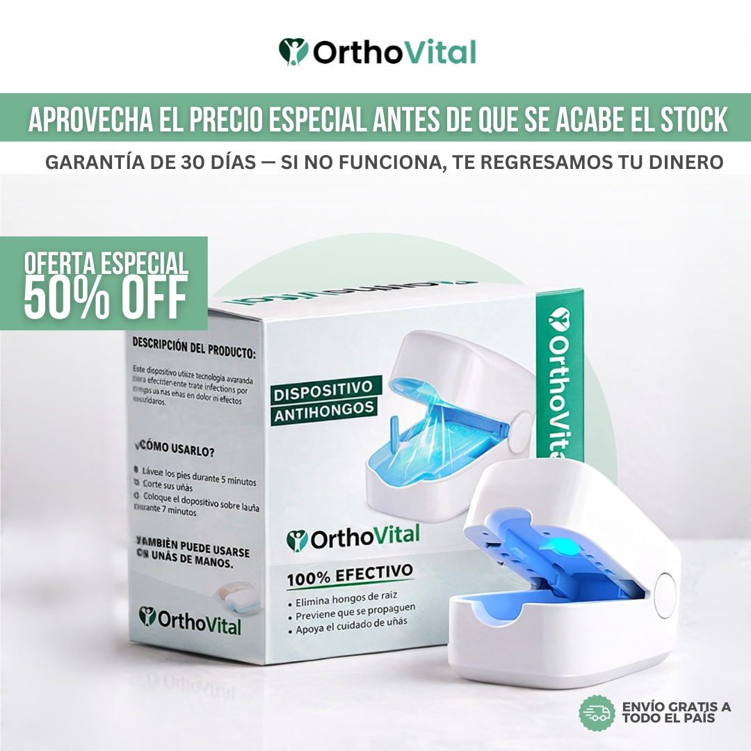 OrthoVital™ Dispositivo de Luz Azul para Hongos en Uñas | Las Cremas No Llegan al Hongo.