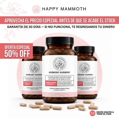 Happy Mammoth™ Hormone Harmony™ — Suplemento para el Equilibrio Hormonal Femenino