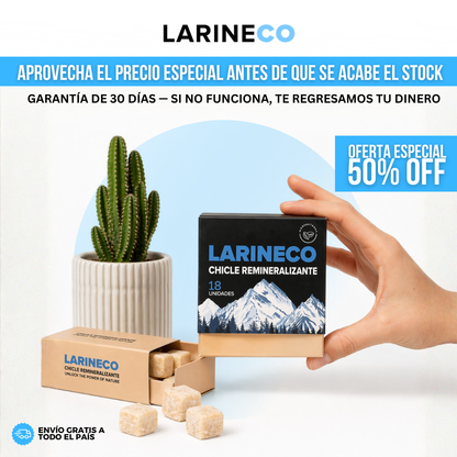 Larineco™ Chicle para Salud Dental | Refresca. Remineraliza, Fortalece y Protege con Cada Masticada.