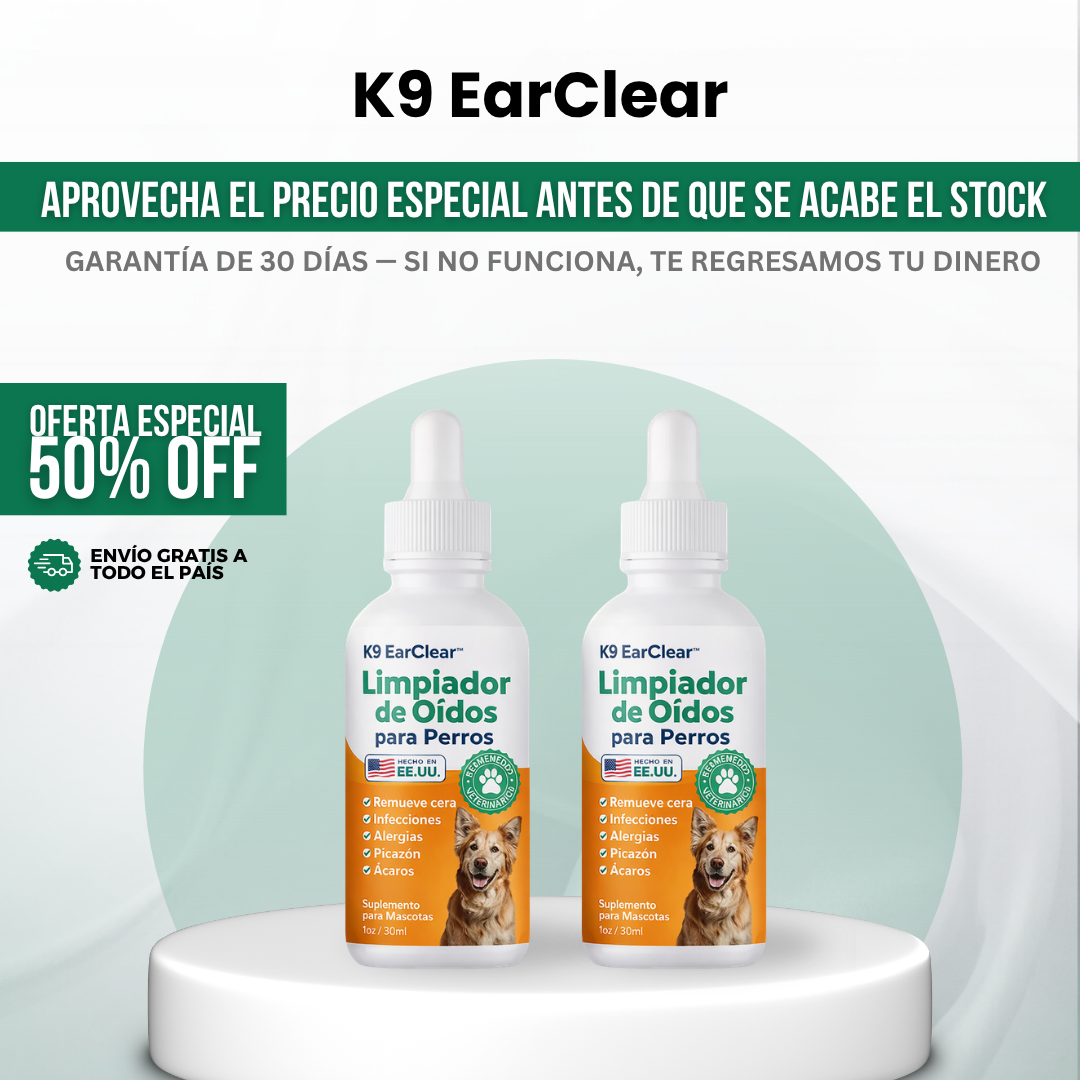K9 EarClear™ | No Más Infecciones de Oído en tu Mascota