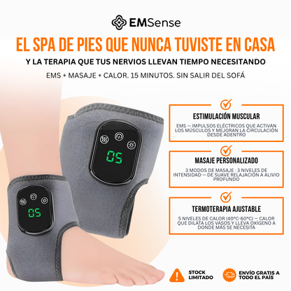 EMSense™ Masajeador de Pies Triple Terapia — EMS + Masaje + Calor.