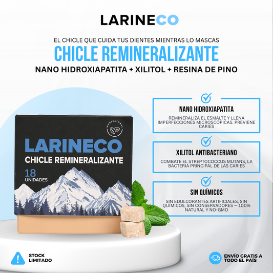 Larineco™ Chicle para Salud Dental | Refresca. Remineraliza, Fortalece y Protege con Cada Masticada.
