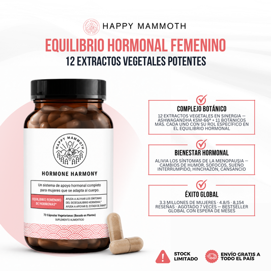Happy Mammoth™ Hormone Harmony™ — Suplemento para el Equilibrio Hormonal Femenino