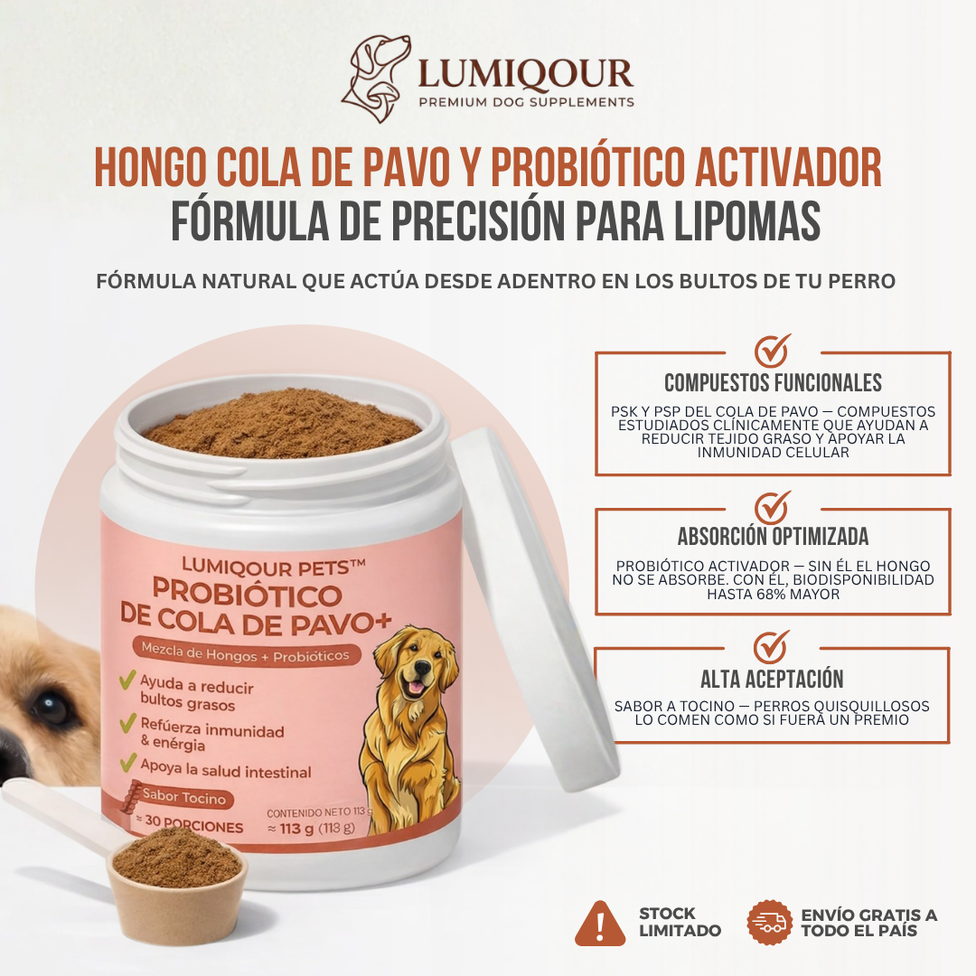 Lumiqour™ Turkey Tail+ Suplemento Probiótico para Perros
