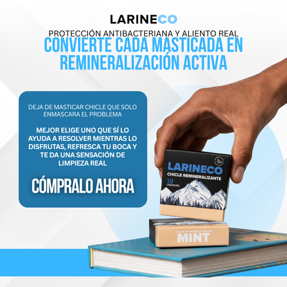 Larineco™ Chicle para Salud Dental | Refresca. Remineraliza, Fortalece y Protege con Cada Masticada.
