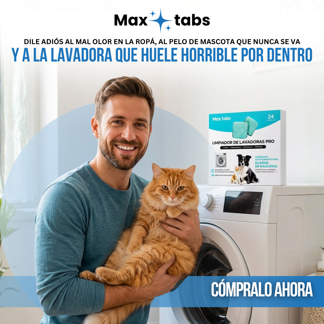 Max Tabs™ — Limpiador de tambores de Lavadora.