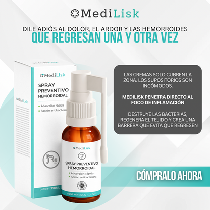 MediLisk™ Hemorrhoids Spray — Alivio en Minutos. Curación en Días