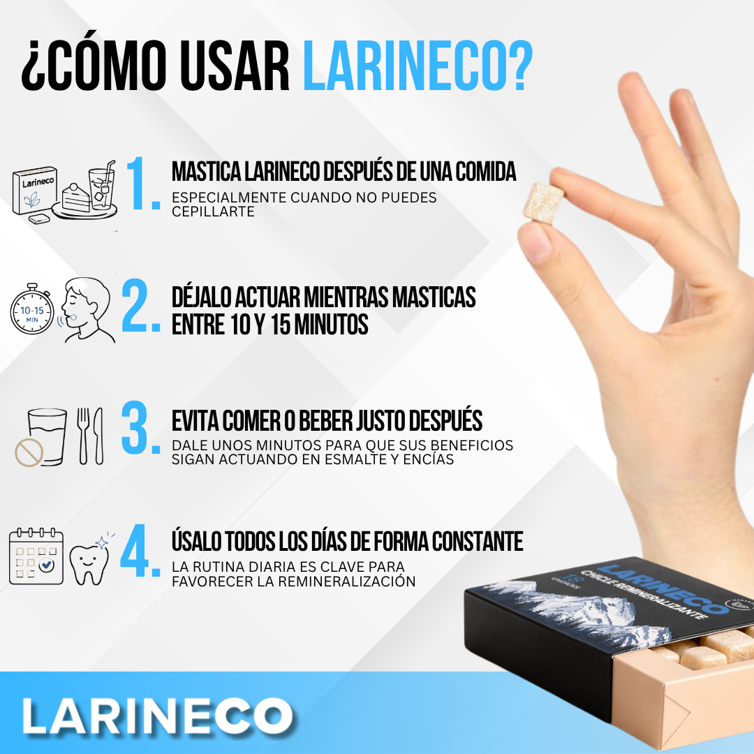 Larineco™ Chicle para Salud Dental | Refresca. Remineraliza, Fortalece y Protege con Cada Masticada.