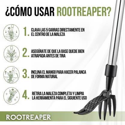 RootReaper™ — Arrancamalezas de Raíz de 5 Puntas