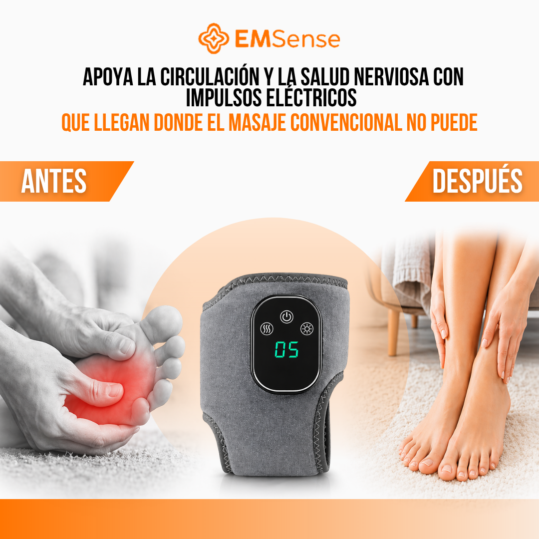 EMSense™ Masajeador de Pies Triple Terapia — EMS + Masaje + Calor.