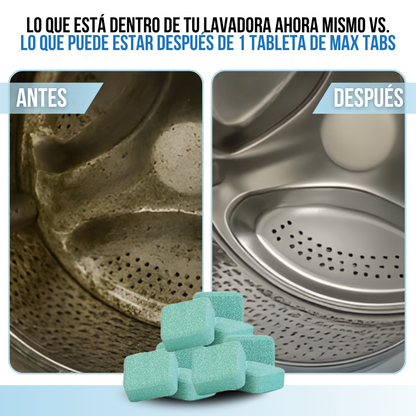 Max Tabs™ — Limpiador de tambores de Lavadora.