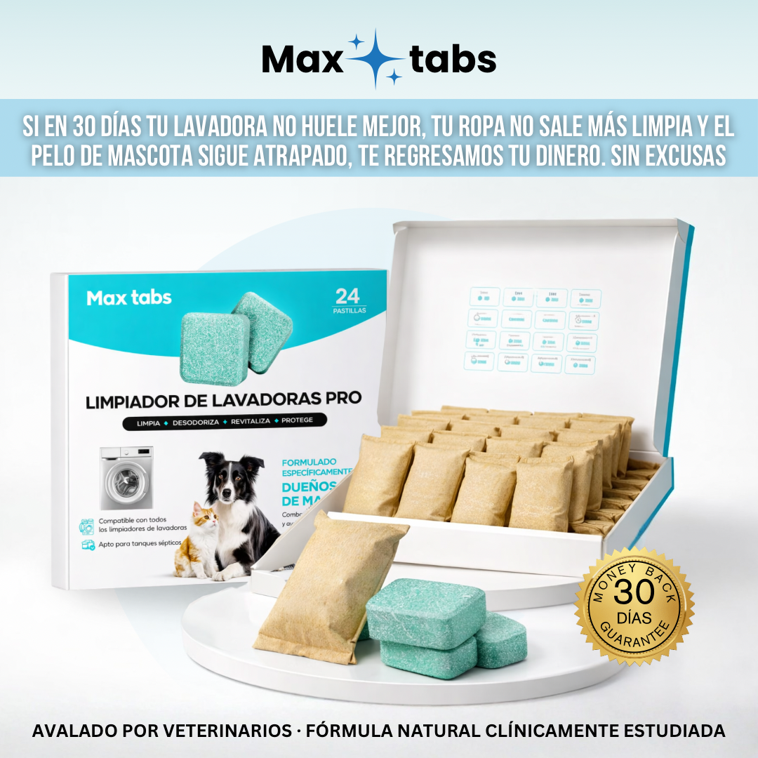 Max Tabs™ — Limpiador de tambores de Lavadora.