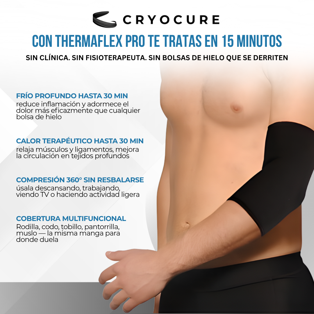 Cryocure™ ThermaFlex Pro | Manga de Compresión Frío y Calor, La Terapia que Usa el Fisioterapeuta