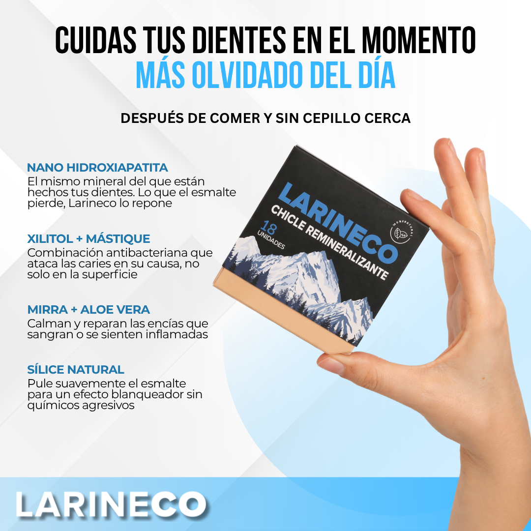 Larineco™ Chicle para Salud Dental | Refresca. Remineraliza, Fortalece y Protege con Cada Masticada.