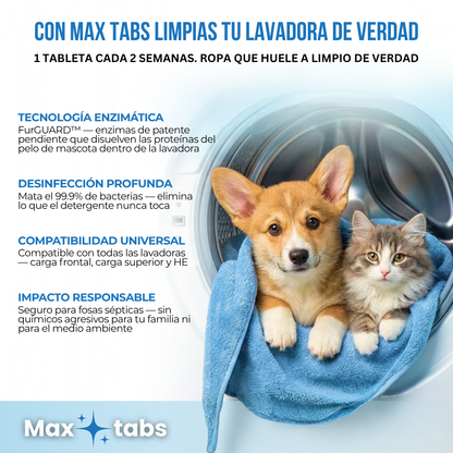 Max Tabs™ — Limpiador de tambores de Lavadora.