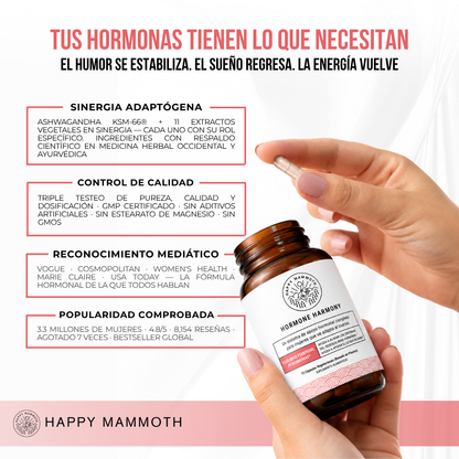 Happy Mammoth™ Hormone Harmony™ — Suplemento para el Equilibrio Hormonal Femenino