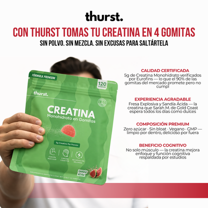 Thurst™ Gomitas de Creatina — 5g Verificados por Eurofins.