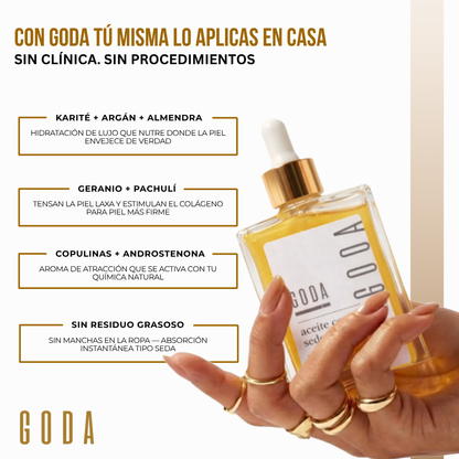 Goda® Aceite de Seda Corporal — Piel Más Firme y Más Suave