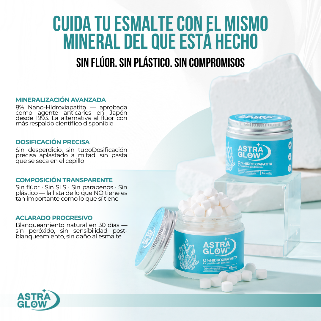 AstraGlow™ Tabletas de Pasta Dental con Hidroxiapatita