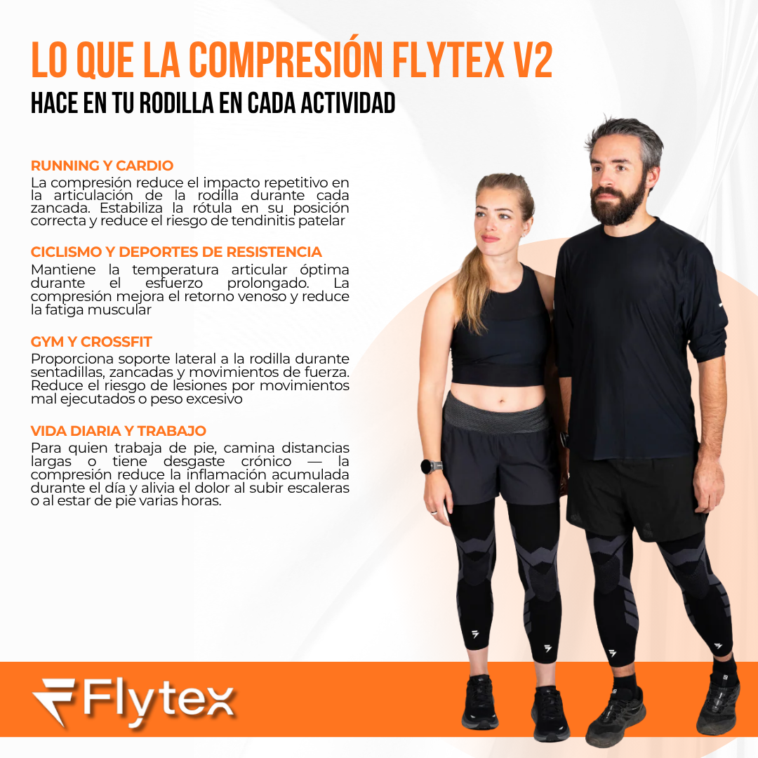Flytex™ Mangas de Compresión V2 para Rodillas y Piernas — Soporte, Alivio y Recuperación.