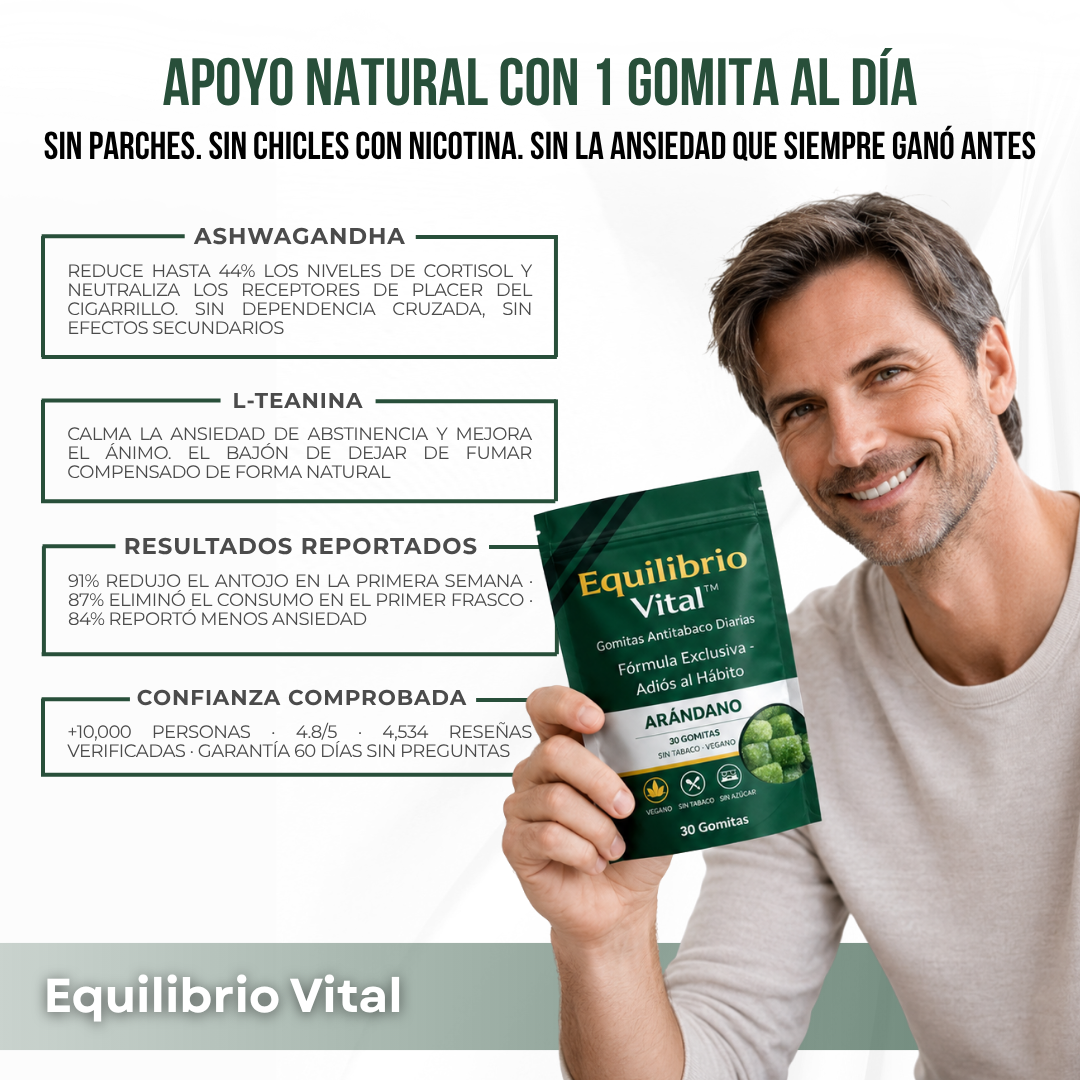 Equilibrio Vital™ Gomitas Anticigarrillo — Deja de Fumar Sin Sufrimiento
