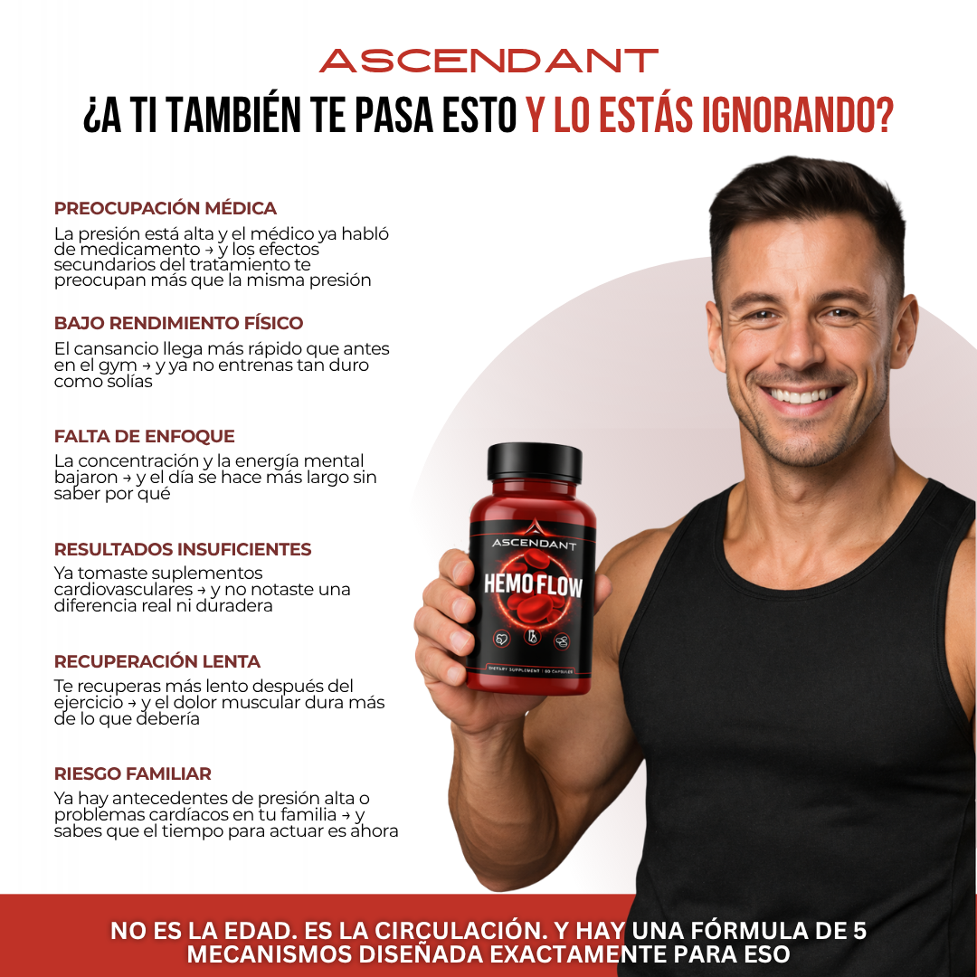 Ascendant Hemo Flow™ Recuperación Muscular Acelerada, 5 Mecanismos Una Sola Cápsula