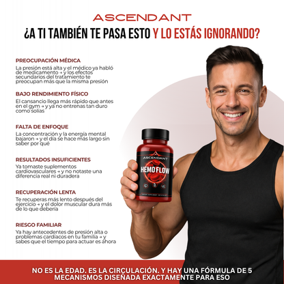 Ascendant Hemo Flow™ Recuperación Muscular Acelerada, 5 Mecanismos Una Sola Cápsula