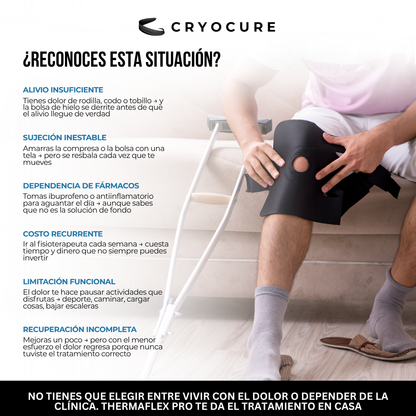 Cryocure™ ThermaFlex Pro | Manga de Compresión Frío y Calor, La Terapia que Usa el Fisioterapeuta