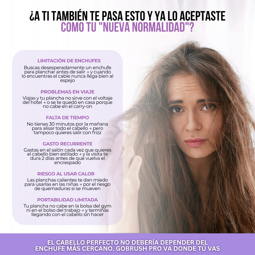 Numoya™ GoBrush PRO — Cepillo Alisador Portátil Inalámbrico