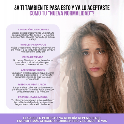 Numoya™ GoBrush PRO — Cepillo Alisador Portátil Inalámbrico