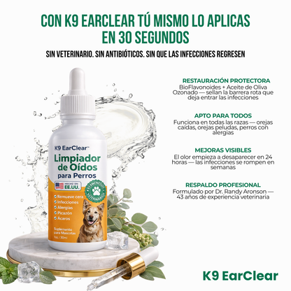 K9 EarClear™ | No Más Infecciones de Oído en tu Mascota