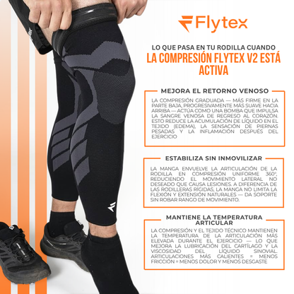 Flytex™ Mangas de Compresión V2 para Rodillas y Piernas — Soporte, Alivio y Recuperación.