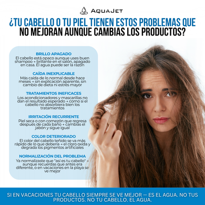 AquaJet™ Cabezal de Ducha con Filtro | Mejora el Brillo de tu Cabello y Cuida tu Piel