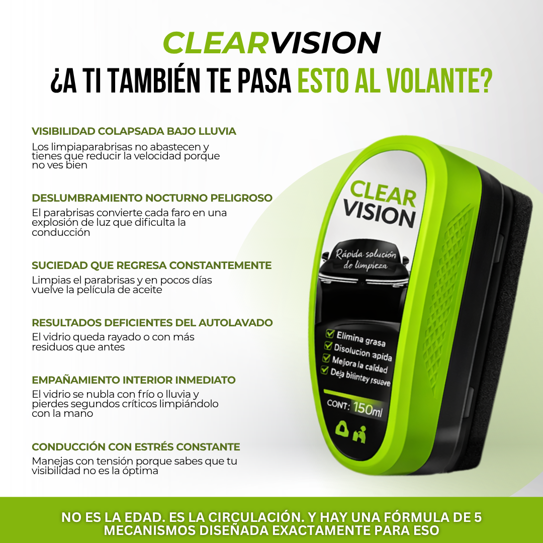 ClearVision™ — Limpiador Impermeable, El Agua Escurre Sola