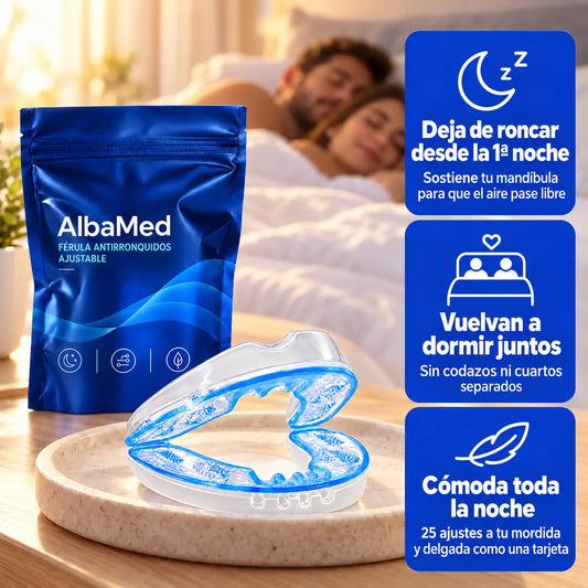 AlbaMed férula antirronquidos ajustable con su bolsa: deja de roncar desde la 1ª noche